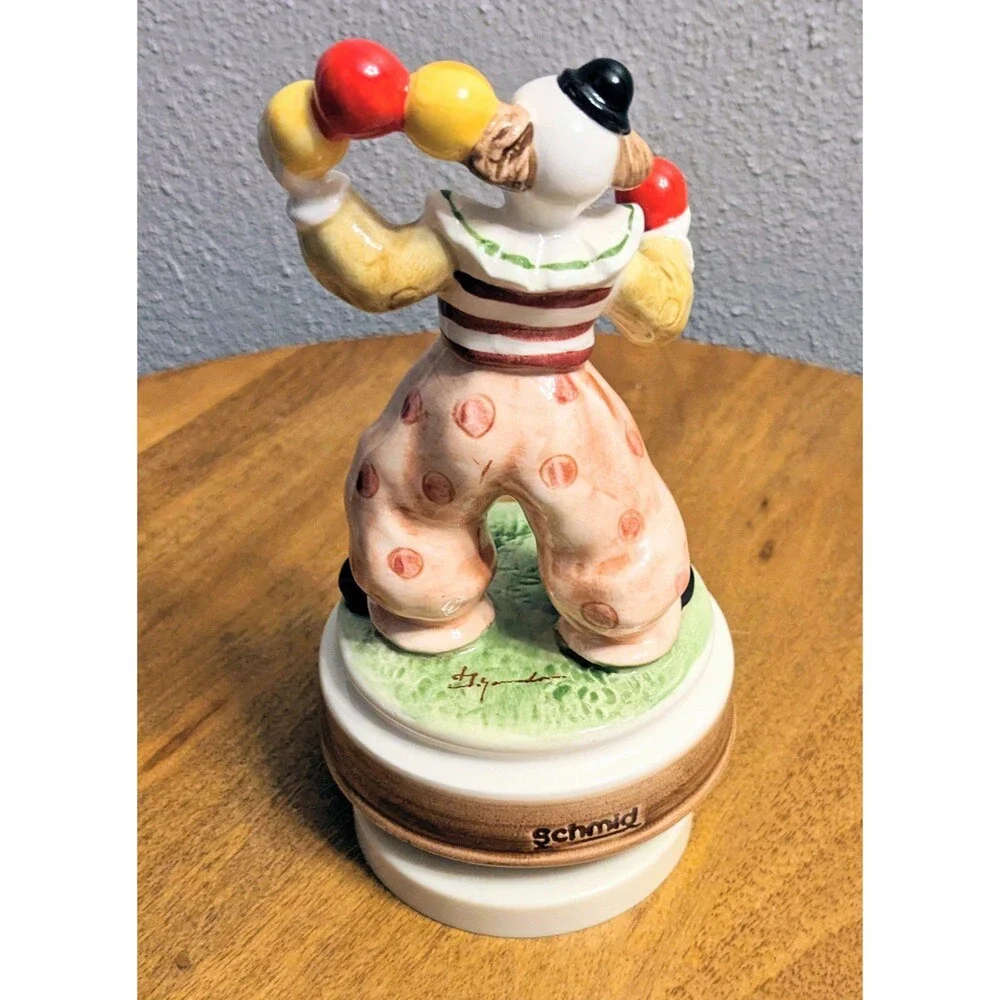 Schmid Be A Clown #377 Porcelain Rotating Music Box Vintage 6